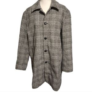 American eagle gray plaid knit long peacoat‎